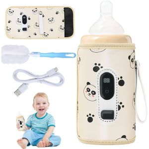 Portable Baby Bottle Warmer,Portable Usb Bottle Warmer With Lcd Display,Adjustable Temperatures Bottle Warmer,21 Adjustable Temperatures,Bottle Warmer For Home,Outdoor - Neuf