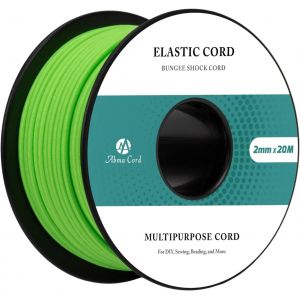 Tianyi-Fils Elastique 2mm X 20m Cordon Elastique Rond Corde Elastique Sandow Elastique Ficelle Pour Bracelet, Masques, Collier, Bijoux, Chapeau, Camping - Vert Néon - Neuf
