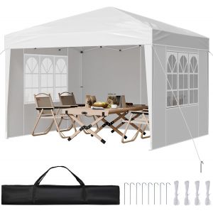 Ulteronixshop-Tonnelle Pop-Up, 2,95x2,95 M, Gazebo Auvent Escamotable Instantan&eacute; Portable, Avec Parois Lat&eacute;rales, Fen&ecirc;tres Ventil&eacute;es, Facile &Agrave; Monter, Abri Solaire Ext&eacute;rieur Pour &Eacute;v&eacute;nements, Jardin, - Neuf