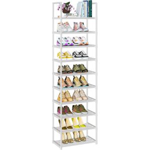 SUBZONAL-tag&egrave;re &agrave; Chaussures 10 Niveaux Gain de Place, Organisateur de Chaussures Grande capacit&eacute; pour 20-25 Paires, Armoire &agrave; Chaussures m&eacute;tallique Haute et &eacute;troite, pour entr&eacute;e, Salon, Chambre - Neuf