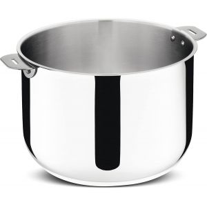 Subzonal-Salvaspazio Marmite Acier Inoxydable 18/10 &Oslash; 24 Cm, Casserole Induction, Gaz Et Four Jusqu'&agrave; 250 &deg;C, Empilable Et Simple &Agrave; Ranger, Fond Lagotherm 3 Couches, Poign&eacute;es Avec Supports Rivet&eacute;s - Neuf