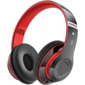 Casque Bluetooth sans Fil, Casque Bluetooth Supra-auriculaire avec 6 Modes d'¿¿galisation, Casque sans Fil 65 Heures avec Microphone HD Int¿¿gr¿¿, FM, SD/TF pour l'ext¿¿rieur, Le Transport - Neuf
