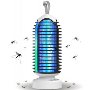 Lampe Anti Moustique Extérieur 4 En 1 Pour Aedes, 4000 Mah Rechargeable Usb, 3000V, Ipx5 Étanche, Anti Moustique Sans Fil Pour L¿Intérieur, L¿Extérieur, Le Balcon Et Le Camping - Neuf