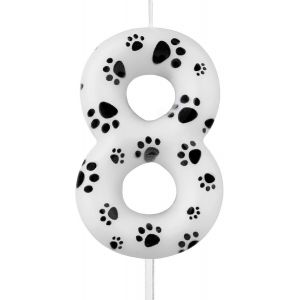 Sjzg-Bougies D'anniversaire En Forme De Patte De Chien Noir Et Blanc, Bougies D'anniversaire Sur Le Th&egrave;me Des Empreintes De Pattes De Chien, Bougies D'anniversaire Pour 8e Anniversaire De Gar&ccedil;on Et F - Neuf
