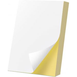 60 Feuilles Papier Autocollant Imprimante Etiquette Papier Adh&eacute;sif Blanc Mat pour Imprimante 210 x 297 mm - Neuf
