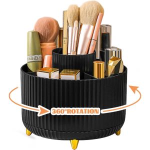 KALANKA-Rangement Maquillage, Pivotant &agrave; 360&deg; Organisateur Maquillage avec 5 Sujets, Rangement Pinceaux Maquillage pour Table Friction, D&eacute;coration Chambre, Pot A Pinceaux Maquillage Salle Bain - Neuf