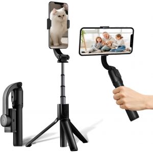 lbgwp60-Gimbal Stabilisateur De Smartphone 1 Axe Téléphone Portable Avec Télécommande Bluetooth 3-1 Pour Vlogging, Vidéo En Direct, Tiktok, Youtube, Compatible Avec Pour Iphone/Android - Neuf