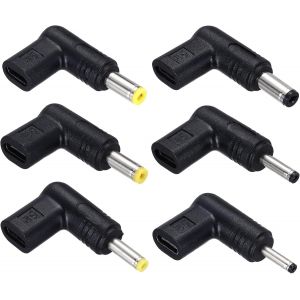 KALANKA-Lot de 6 adaptateurs USB 3.1 Type-C femelle vers DC mâle, 12 V Type C vers DC3011 DC35135 DC4017 DC4817 DC5521 DC5525 Adaptateur coudé pour PD Power Bank PD Source - Neuf