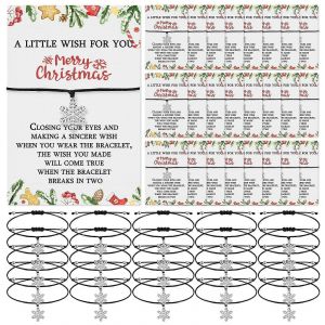 Bracelets De Noel Pour Femmes, Motif Flocon De Neige, Ajustables, Avec Carte - Neuf