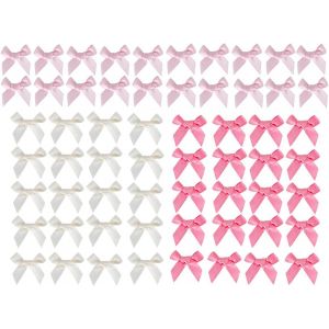 Kal-60pcs Noeuds En Ruban De Satin, Noeud Papillon Rose Pour L'emballage De Cadeau De F&ecirc;te D'anniversaire De Mariage, Fournitures D'artisanat D&eacute;coration D'emballage De Cadeau - Neuf