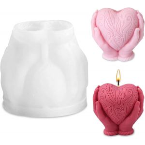Moules De Bougies En Silicone Coeur, Main Tenant La Main De R&eacute;sine Cardiaque Moule De R&eacute;sine Cardiaque 3d R&eacute;sine &Eacute;poxy Moule &Agrave; Bougies De Bougie Pour Bricolage De Bougies Parfum&eacute;es &Agrave; La Main - Neuf