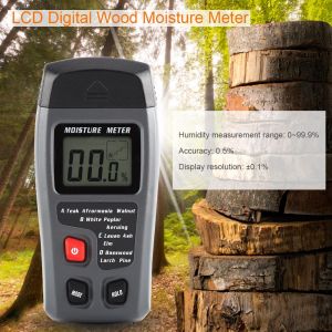 HJLIAN Humidimetre numerique LCD pour bois, testeur d'humidite, detecteur d'humidite du bois - Neuf