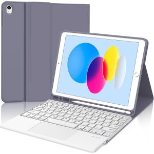 Clavier Pour Ipad 10 Génération (2022) Avec Pavé Tactile, Étui De 10,9 Pouces Pour Ipad 10 Gen, Clavier Italien Magnétique Bluetooth Amovible, Violet Lavande - Neuf