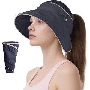 Kal-Visiere Casquette Femms, Casquette Anti Uv À Large Bord, Visières De Soleil Respirant Pliable Réglablechapeau De Soleil Pour Golf Tennis Running Cyclisme Activités Extérieures - Neuf
