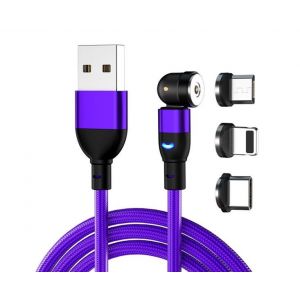 C&acirc;ble De Charge Magn&eacute;tique D13 2 M, Rotation &Agrave; 540 Degr&eacute;s, 5 V/2,4 A, Micro, 8 Broches, Type-C - Neuf