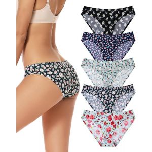 Culotte Femme Sans Couture,Sous-Vêtements Slips Taille Basse,Bas De Bikini Élastique Multipack Lot De 5 - Neuf