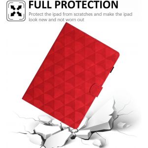 &Eacute;tui Pour Lenovo Tab M10 Plus 3rd Gen 10.61 Pouces Cuir Pu Coque Tablette Lenovo M10 Plus 3rd Gen Avec Boucle Magn&eacute;tique B&eacute;quille Housse Protection Avec Fentes Pour Cartes Rouge - Neuf