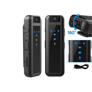 Cam&eacute;ra corporelle 1080p avec vision nocturne et enregistrement audio - Neuf