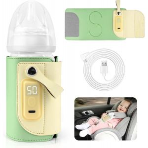 Chauffe-Biberon Portable Usb,5 Vitesses,R&eacute;glable,Avec &Eacute;cran Lcd,Pour Lait Et Nourriture Pour B&eacute;b&eacute;,Vert - Neuf