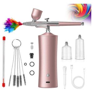 Kit d'aérographe avec compresseur d'air sans fil aérographe pour maquillage modèle peinture nail art gâteau déco - Neuf