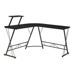 Bureau table poste de travail avec plateau sur&eacute;lev&eacute; 122 x 122 x 98 cm noir Helloshop26 03_0009073 - Neuf