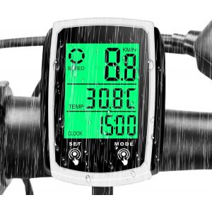 Kal-Compteur De Vélo, Compteur Vitesse Velo, Avec Écran Lcd Multifonction Rétroéclairé, 19 Fonctions Ip65 Étanche Ordinateur De Vélo, Compteur De Vitesse Velo Et Compteur De Kilomètres Vtt - Neuf