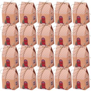 Lot de 20 Boite Cadeau Noel Kraft Calendrier De L'avent À Remplir Emballage Cadeau Noel Petite Boite Chocolat Vide Boite Cadeau Vide pour Bonbons Chocolat Biscuits Cadeaux (C) - Neuf