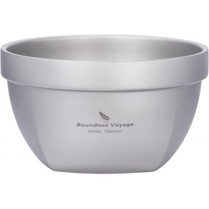 Bol De Service En Titane &Agrave; Double Paroi De 500 Ml Pour Avoine,Nourriture,Riz,Soupe,Cr&egrave;me Glac&eacute;e,Ap&eacute;ritif,Collation,Ultra L&eacute;ger,Portable,Durable,Vaisselle De Camping En Plein Air - Neuf