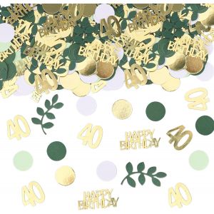 Lot de 200 confettis décoratifs pour 40 ans - Vert - Décoration de table - 40 ans - Pour homme et femme - Décoration d'anniversaire - 40 ans - Décoration pour 40 ans - Neuf