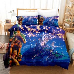Parure De Lit Pour Enfant Ariel, Blanche-Neige Et Princesse, Housse De Couette Pour Lit Double, Jolie Housse De Couette Imprimee De Dessins Animes. - Neuf