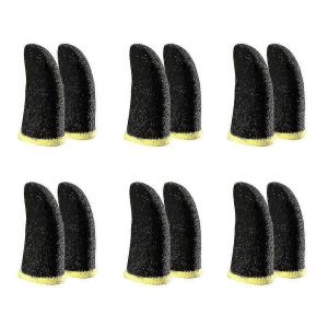 Manchons De Doigt En Fibre De Carbone 18 Broches Pour Jeux Mobiles Pubg Manchons De Doigt D'écran De Contact Noir Yell - Neuf