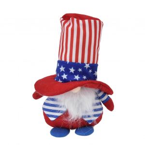Peluche Gnome Poup&eacute;e Sans Visage Rond Chapeau Haut Enfants Cadeau Nain Poup&eacute;e Ornement Pour Canap&eacute; Chambre Un Gilet Bleu - Neuf