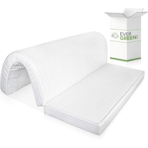 Ulteronixshop-EVERGREENWEB Matelas pour canap&eacute; 140x190 cm lit pour Banquette B.Z. 10 cm de Hauteur, rev&ecirc;tement Blanc hypoallerg&eacute;nique, Matelas d'appoint Pliant en Mousse, Bed Sofa - Neuf
