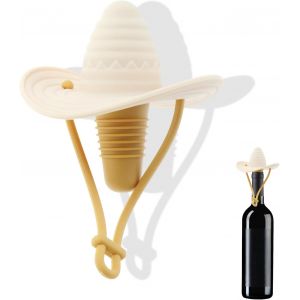 Checarzhn--No1-Bouchons À Vin En Silicone, Bouchons De Bouteille De Vin En Forme De Sombrero, Accessoires De Vin, Bouchon De Bouteille De Vin Et De Champagne, Bouchons De Vin Réutilisables Cadeaux Po - Neuf