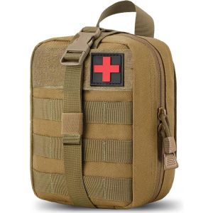 Sac banane militaire Ifak pour hommes, sac d'urgence tout-en-un, grande capacité, adapté à la survie, à l'alpinisme, à la moto, au vélo, EDC (kaki) - Neuf