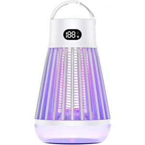 KALANKA-Lampe Anti Moustique,UV Tueur d'Insectes Électrique, Lampe Anti Moustique Rechargeable, Étanchéité IPX5, 2000V, Camping Light, Mosquito Repellent Light,pour Camping, Intérieur Et Extérieur (B - Neuf