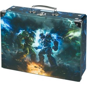 nzqaf-Valise pour Enfants - Jouets et Fournitures Scolaires, en Carton, Pliable avec Poignée en Métal, Robots, 32.5 x 26 x - Neuf