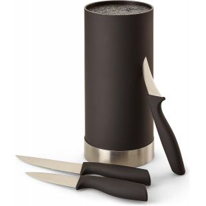 Bloc &Agrave; Couteaux Avec Insert &Agrave; Poils |Set De Couteaux De Cuisine 4 Pi&egrave;ces | Couteau Universel | Couteau &Agrave; &Eacute;plucher | Couteau &Agrave; L&eacute;gumes | Couteau En Acier &Agrave; Lame | Edition Or, Ew-Mb-0371 - Neuf