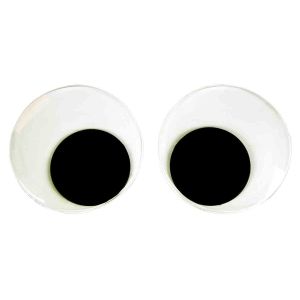 Tr&egrave;s Gros Yeux Mobiles Adh&eacute;sifs Noir Blanc 10 Cm 2 Pi&egrave;ces - Neuf