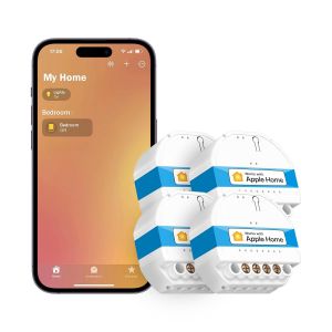 Interrupteur Connecté (Fil Neutre Requis), Lot De 4 Interrupteur Module Wifi Compatible Avec Homekit, Siri, Alexa Et Google Home, Commutateur Mural Avec Commande Vocale Et Contrôle[MAT790122] - Neuf