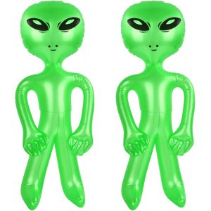 ChicSlick-2 Pcs Alien Gonflable, 55 Cm Alien Balloon, Inflatable Alien, Ballon Gonflable Alien, Convient Pour La Décoration Du Musée Des Sciences De La Fête Des Extraterrestres D'Halloween[X1971] - Neuf