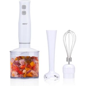 NouvelHorizonstore-apina Mixeur Plongeant Set - Mixeur Plongeant avec Hachoir - Batteur &Eacute;lectrique - Blender - Fouet - 400W - Blanc - Neuf