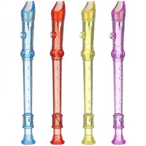 12 Pcs Soprano Instruments de fl&ucirc;te &agrave; bec Transparents Fl&ucirc;tes Instruments de musique &Eacute;ducation pr&eacute;coce D&eacute;velopper des fl&ucirc;tes &agrave; bec Jouets &eacute;ducatifs musicaux pour enfants - Neuf