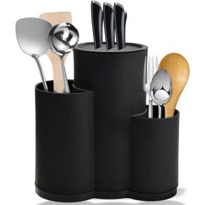 Mevronisshop-Bloc &Agrave; Couteaux 3 Pouces Sans Couteau, Support Rond Universel Non &Eacute;quip&eacute; Avec Porte-Ustensiles, Bloc &Agrave; Couteaux Vide Peut Contenir 12 Couteaux De 8 Pouces, Convient &Agrave; Tous Les Couteaux D - Neuf