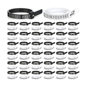 Paquet De 100 Réutilisable Taille De Doigt Jauge Mesure Bague Calibreur En Plastique Us Anneau Outil Blanc Et B - Neuf