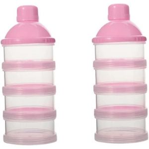 Distributeur De Lait En Poudre Pour Bébé 2pcs,Pots De Lait En Poudre,Boîte De Lait Maternisé Empilable À 4 Couches Stockage D'aliments Pour Nourrissons - Neuf
