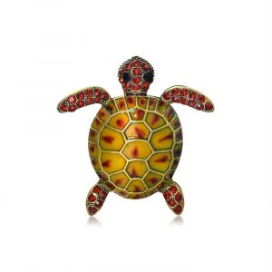 Broches pour femmes en forme de tortues de la mer Rouge, broche florale plaqu&eacute;e, bijoux d&eacute;coratifs pour robe, pince &agrave; ch&acirc;le r&eacute;tro pour femmes, accessoires de v&ecirc;tements de f&ecirc;te de mariage - Neuf