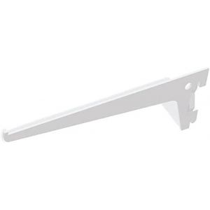 CAUC-7908112 Équerres d'étagère pour rail simple perforation pas 50mm, blanc, 250mm, Set de 20 pièces - Neuf