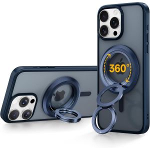 SJZG-Anneau De Support Magn&eacute;tique Pour T&eacute;l&eacute;phone Portable Magsafe U2013 Portable Poign&eacute;e T&eacute;l&eacute;phonique &Agrave; Rotation 360&deg; Avec Double Anneau Compatible Iphone 16/15/14/13/12 Pro Max U2013Titanium Blue - Neuf