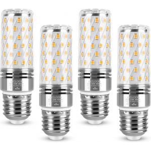 Kalanka-Lot De 4 Ampoules Led E27 En Forme De Ma&iuml;s - 12 W &Eacute;quivalent &Agrave; Des Ampoules Halog&egrave;nes De 100 W - Blanc Chaud 3000 K - 1400 Lm - Sans Scintillement - Intensit&eacute; Variable - Ac 175-265 V - Neuf